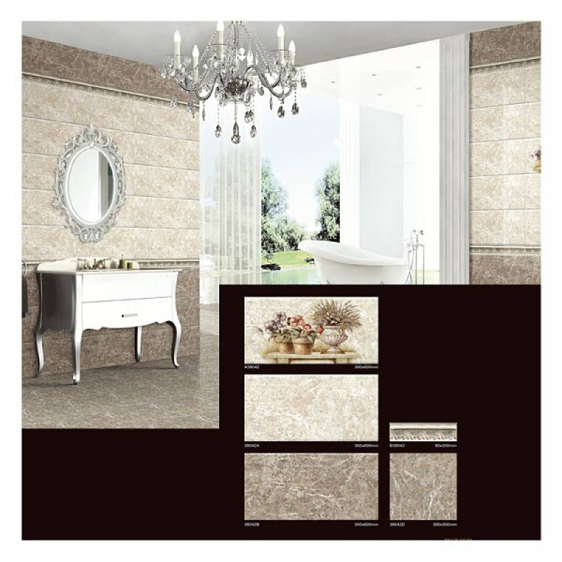 Gạch men bóng ốp lát phòng tắm phong các hiện đại 300x800m