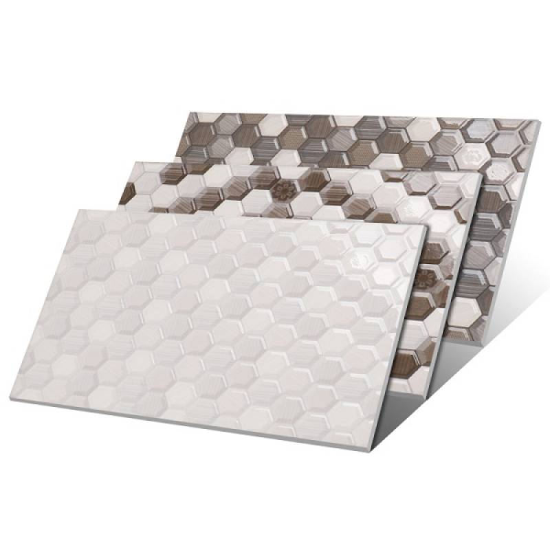 Gạch men 3D chống thấm ốp tường phòng tắm 250x400mm màu xám 