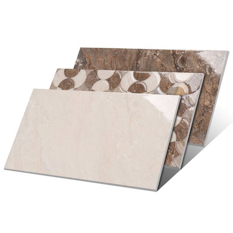 Gạch men 3D chống thấm ốp tường phòng tắm hiện đại 250x400mm màu xám