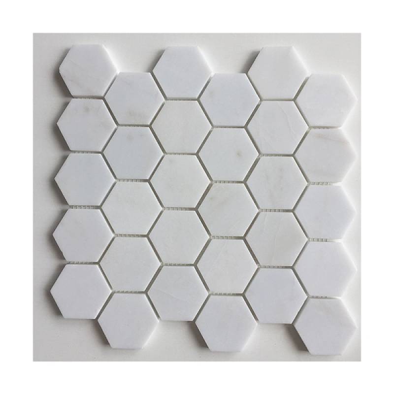 Gạch mosaic đá hình lục giác 255x265mm 18NS055 màu trắng
