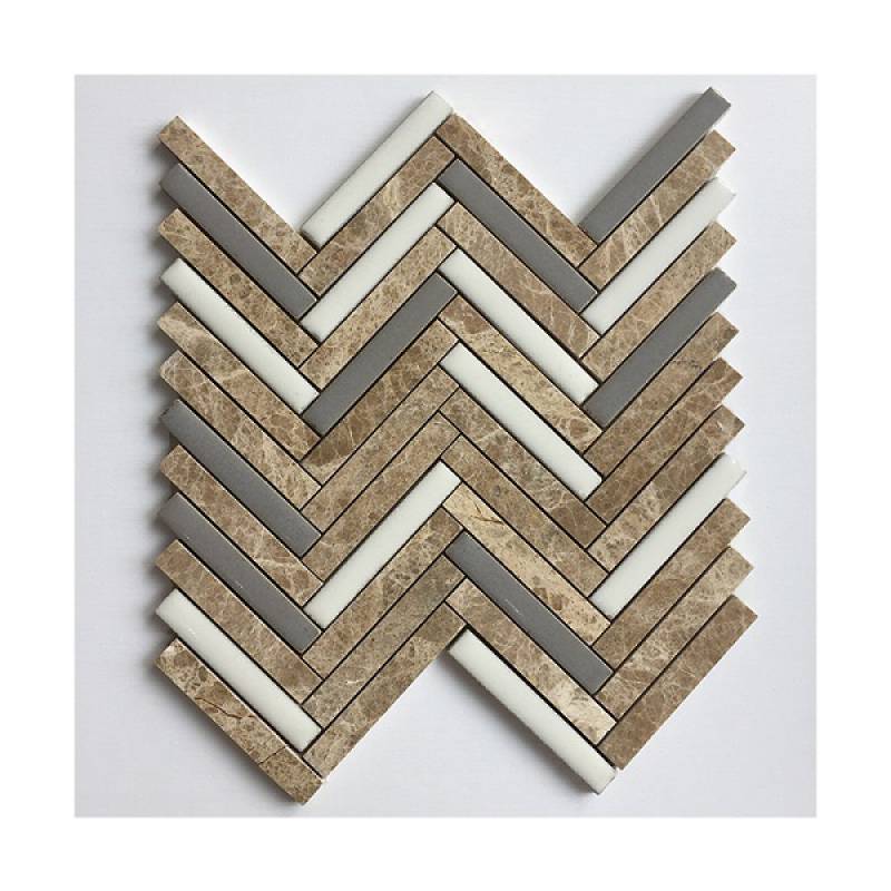 Gạch mosaic đá trang trí phòng tắm 285x280mm 16NS317 màu hỗn hợp