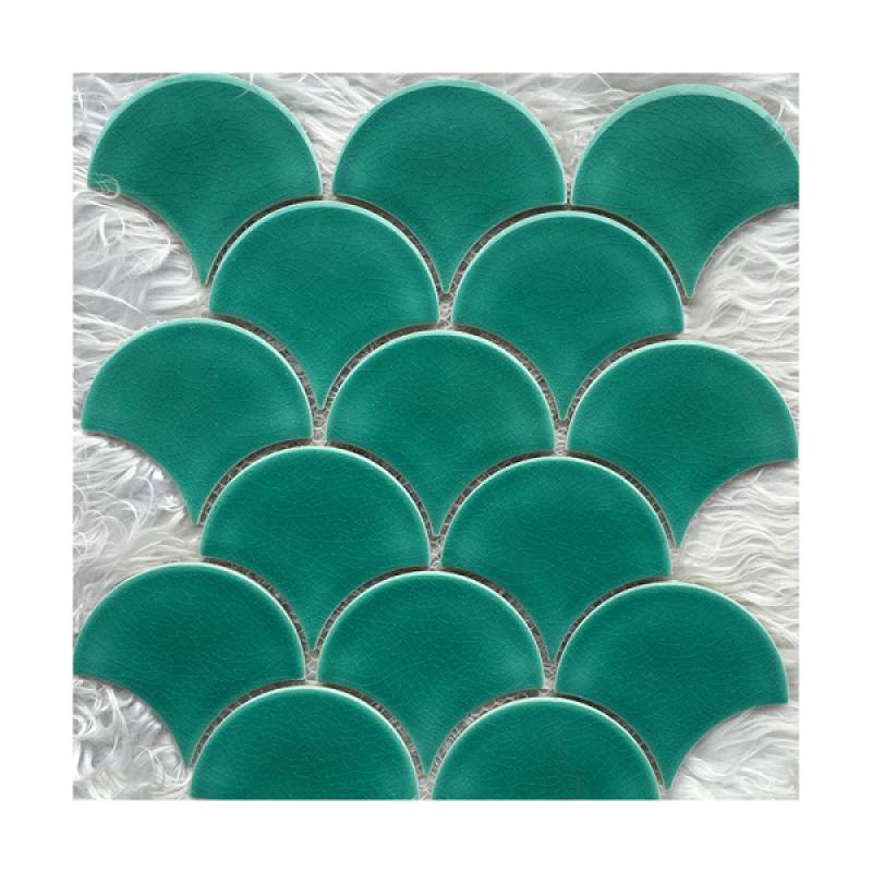 Gạch mosaic gốm hình vảy cá 300x300mm YD-Y0707 màu xanh ngọc