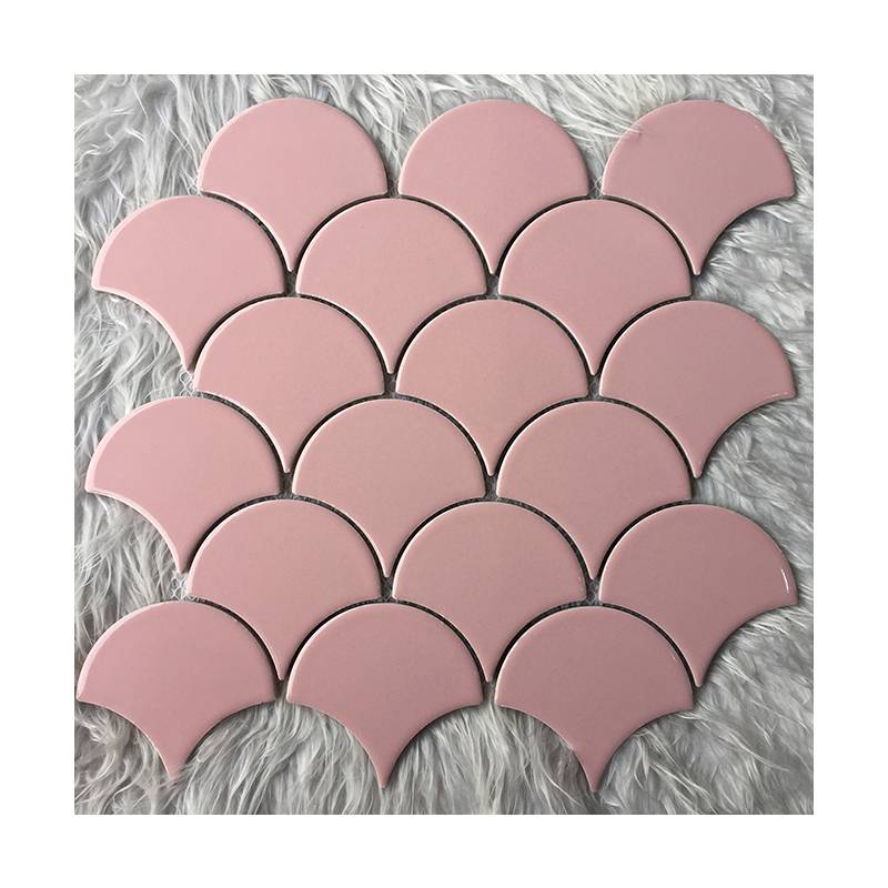 Gạch mosaic gốm hình vảy cá 300x300mm YD-Y0907 màu hồng