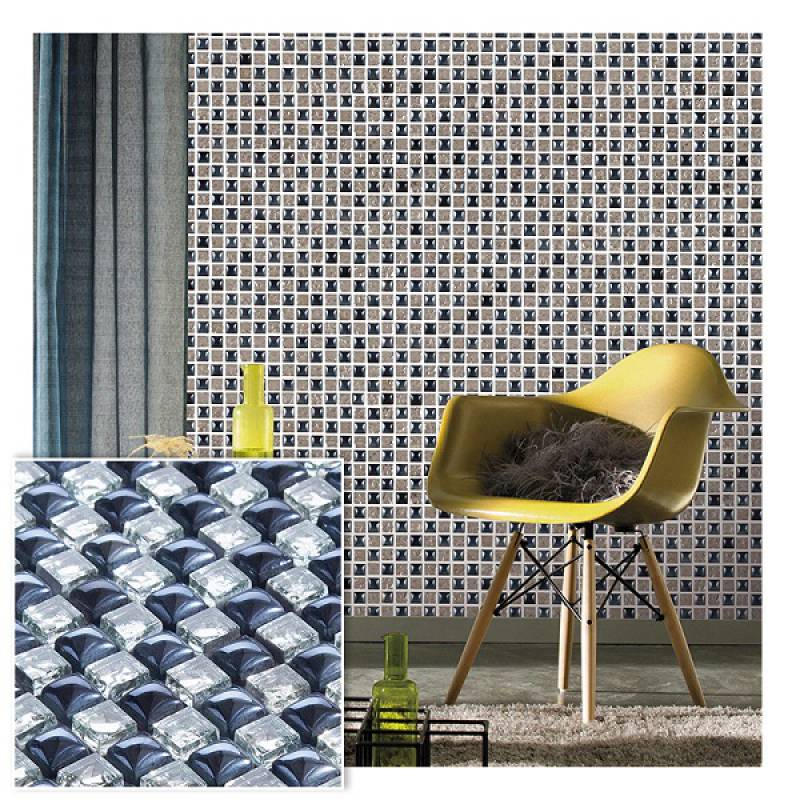 Gạch mosaic gốm mix thủy tinh trang trí 300x300mm WA0129