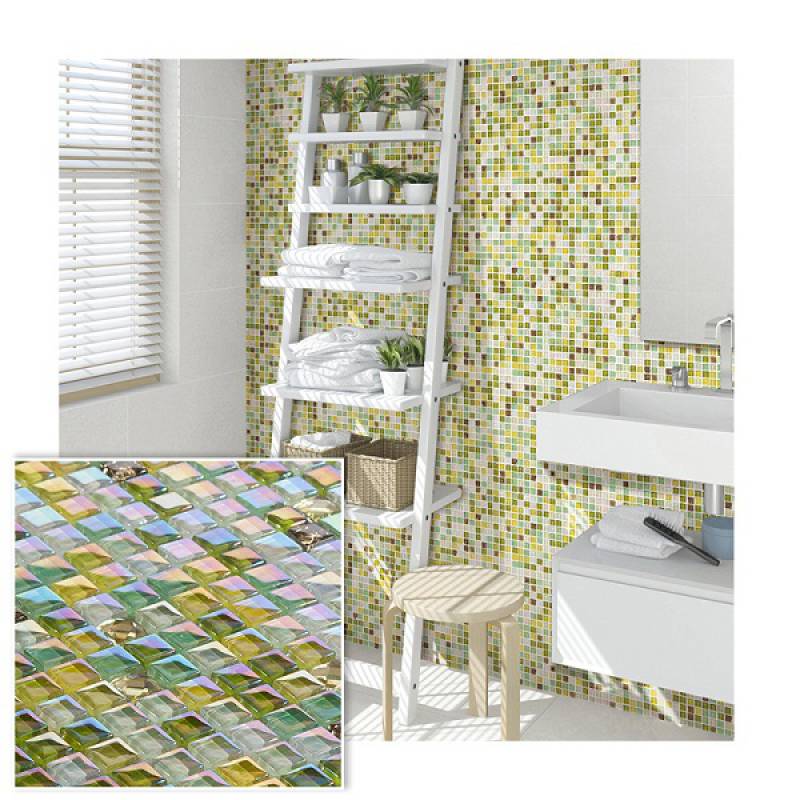 Gạch mosaic thủy tinh ốp tường trang trí 308x308mm AR1001 