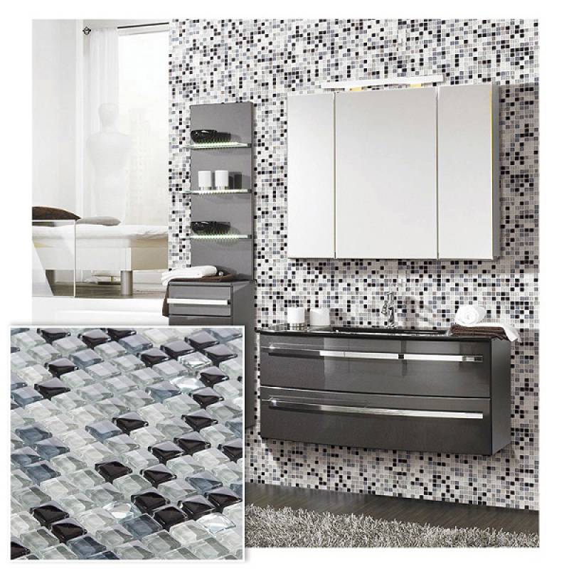 Gạch mosaic thủy tinh ốp tường trang trí 308x308mm BR1005 
