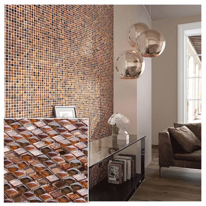 Gạch mosaic thủy tinh ốp tường trang trí phòng tắm 308x308mm 9520A 