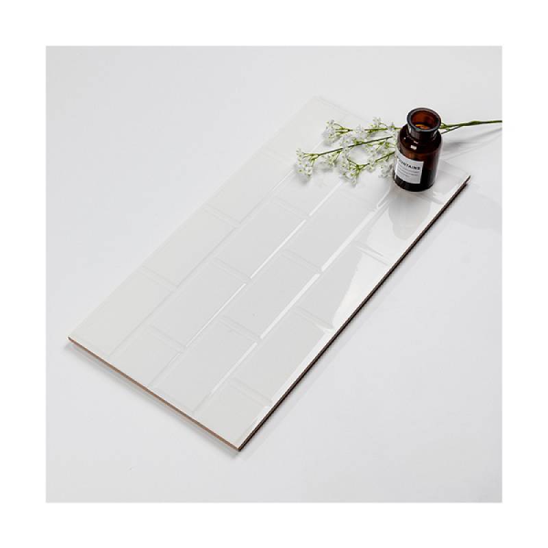 Gạch thẻ ốp tường trang trí hình chữ nhật 300x600mm LY75 màu trắng 