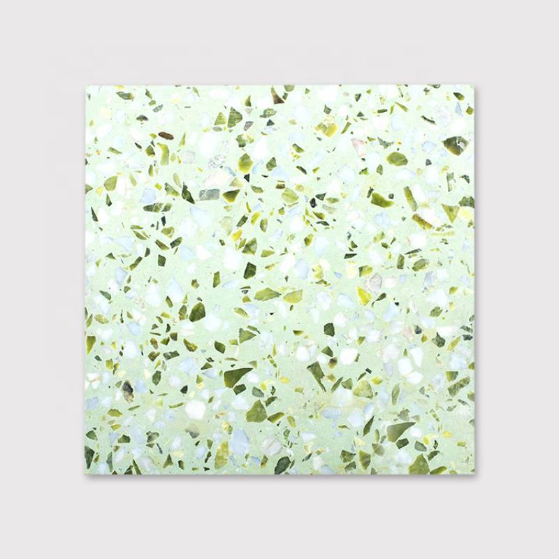 Gạch ốp lát Terrazzo nhập khẩu kt 600*600mm màu xanh lá cây