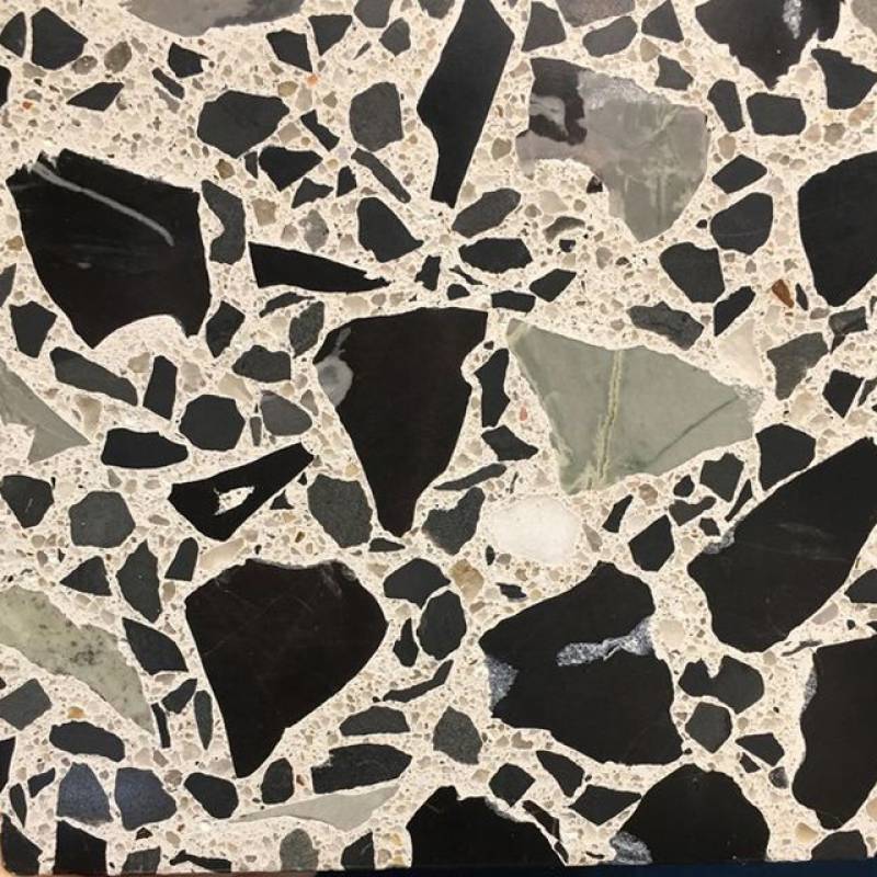 Gạch ốp lát Terrazzo nhập khẩu kt 600*600mm màu đen 0012