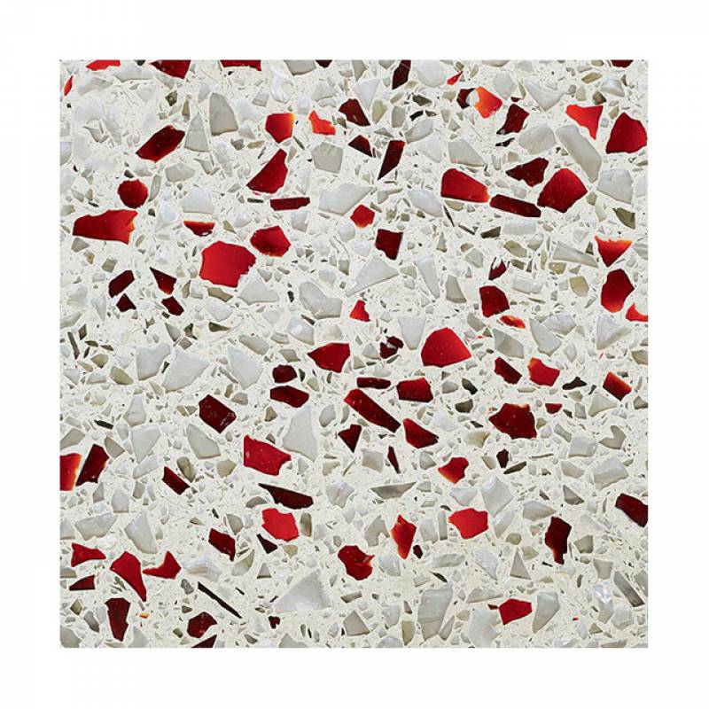 Gạch ốp lát Terrazzo nhập khẩu kt 600*600mm màu đỏ trắng
