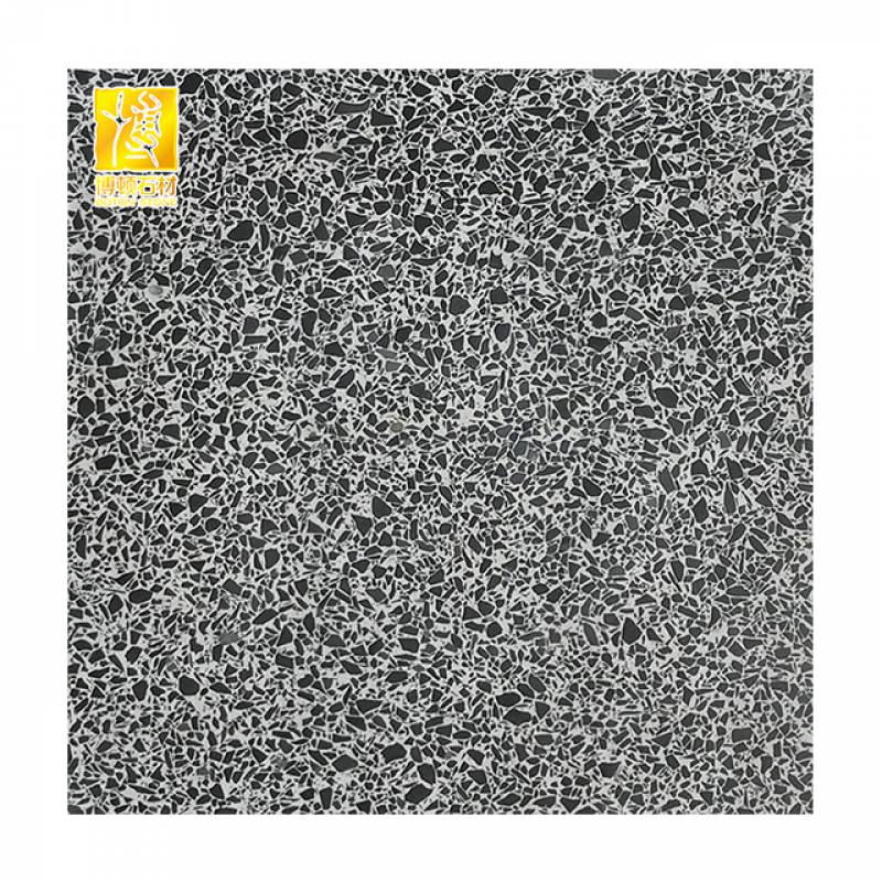 Gạch ốp lát Terrazzo nhập khẩu kt 600*600mm màu đen BTT123