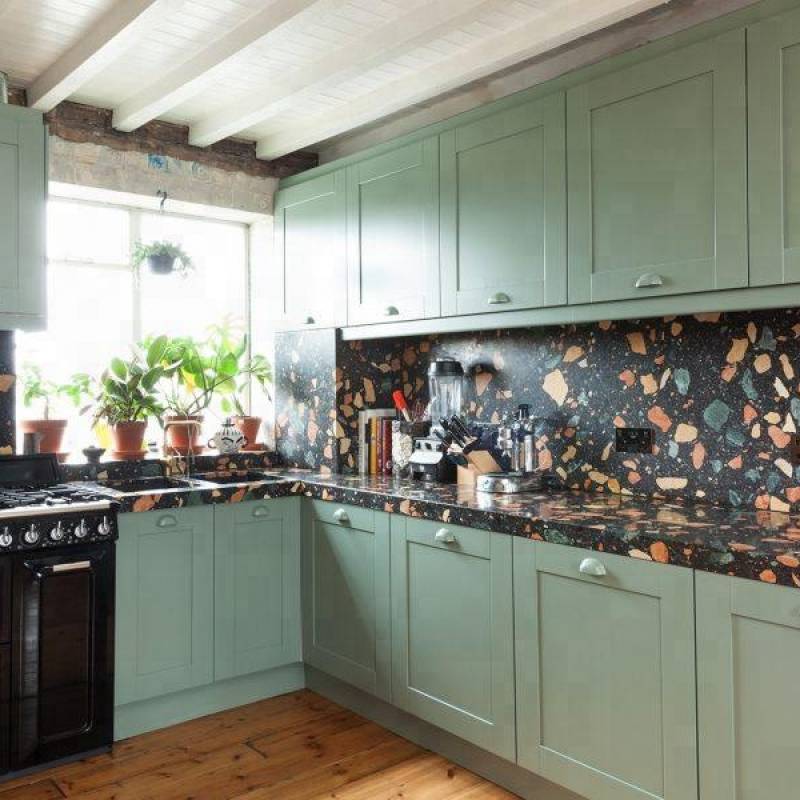 Gạch ốp lát Terrazzo nhập khẩu kt 600*600mm màu đen ACC007