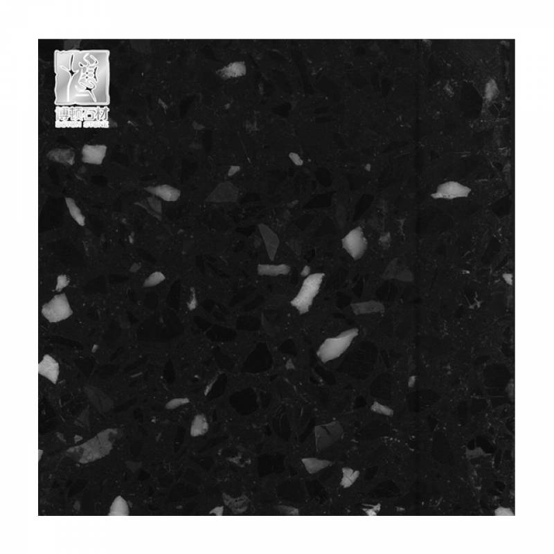 Gạch ốp lát Terrazzo nhập khẩu kt 600*600mm màu đen BTTT005