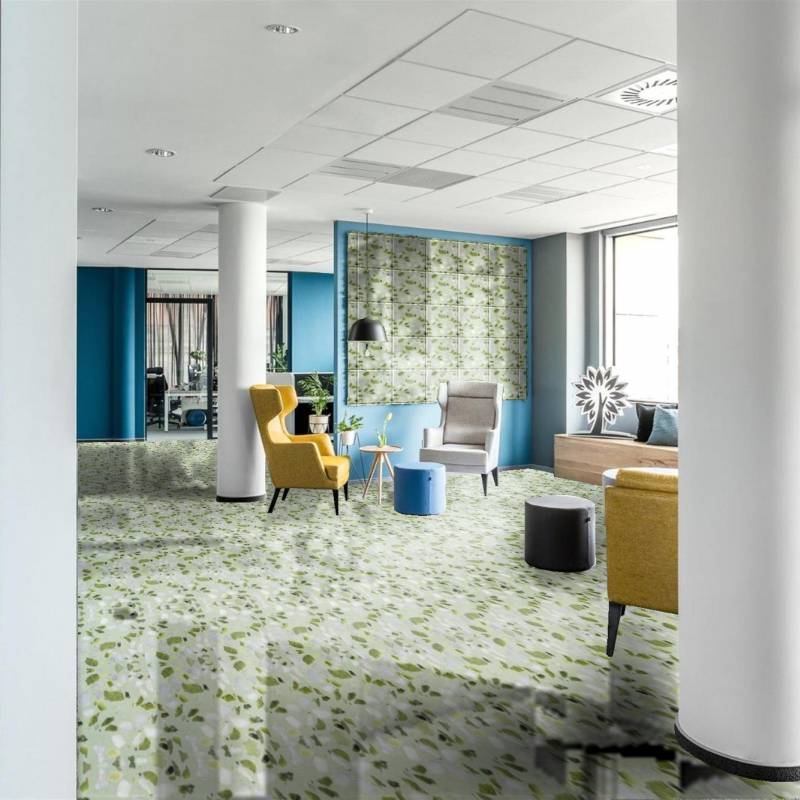 Gạch ốp lát Terrazzo nhập khẩu kt 600*600mm màu xanh lá cây JC0847