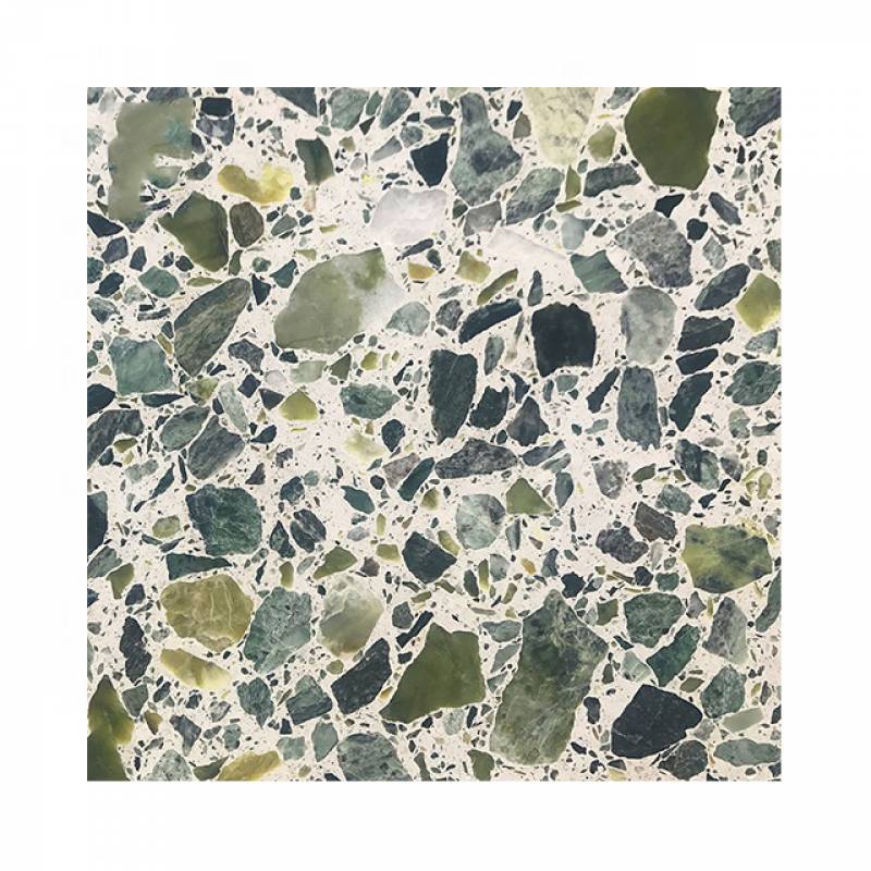 Gạch ốp lát Terrazzo nhập khẩu kt 600*600mm màu xanh BTTT048