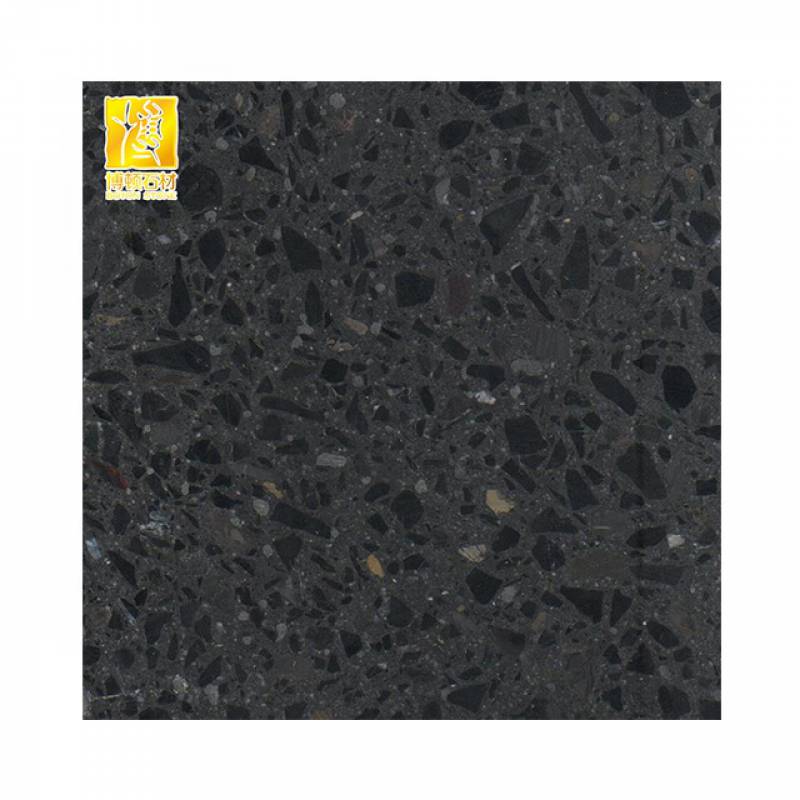 Gạch ốp lát Terrazzo nhập khẩu kt 600*600mm màu đen BTT007