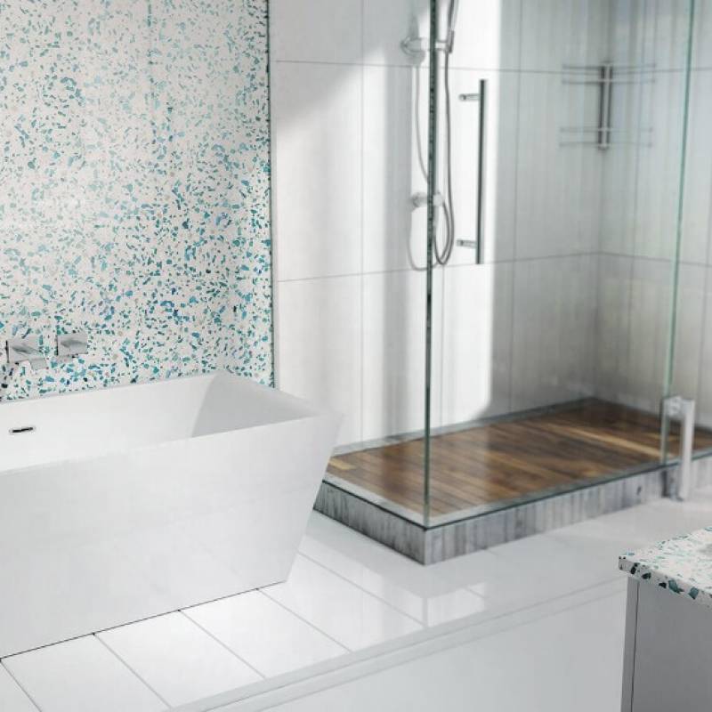 Gạch ốp lát Terrazzo nhập khẩu kt 600*600mm màu xanh ACC026