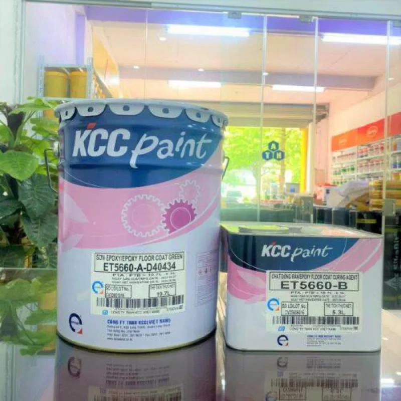 Sơn Epoxy KCC ET5660 – green- Màu xanh hệ lăn 16L 