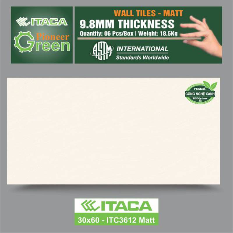 Gạch ốp tường phòng tắm Itaca 300x600mm ICT3612 Matt