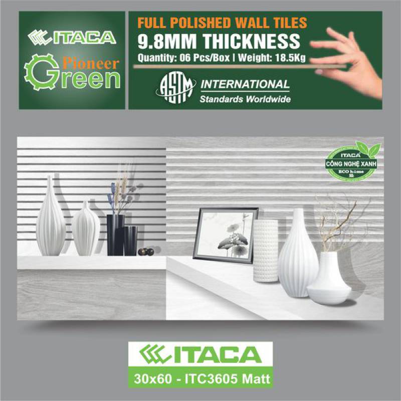 Gạch ốp tường phòng tắm Itaca 300x600mm ICT3605 Matt