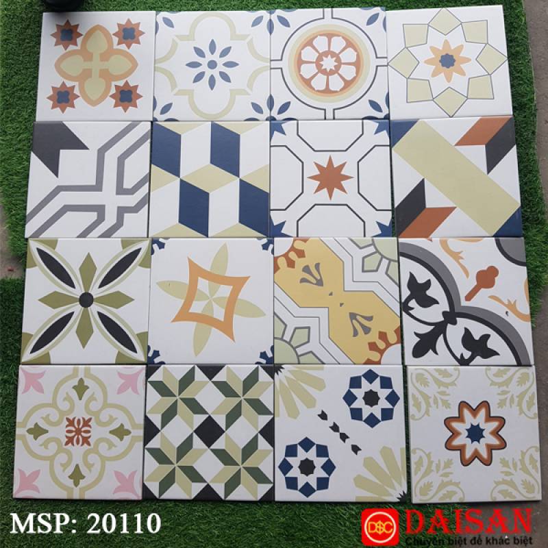 Gạch bông men vuông nhập khẩu kích thước 200*200mm 20110