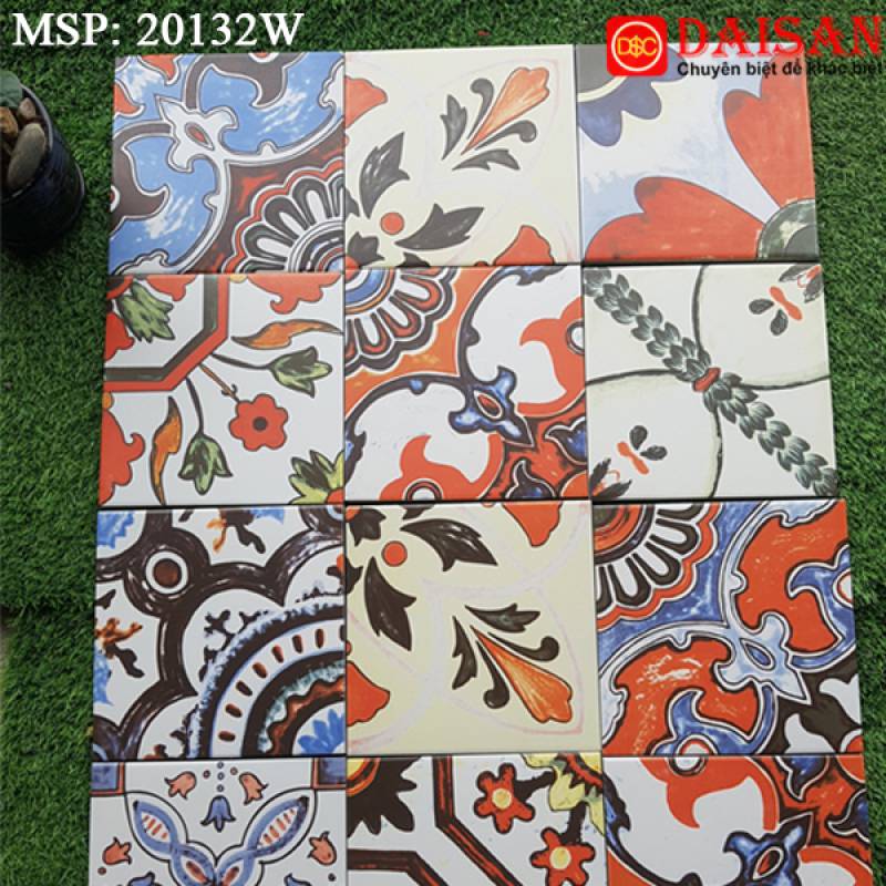 Gạch bông men vuông nhập khẩu kích thước 200*200mm 20132W