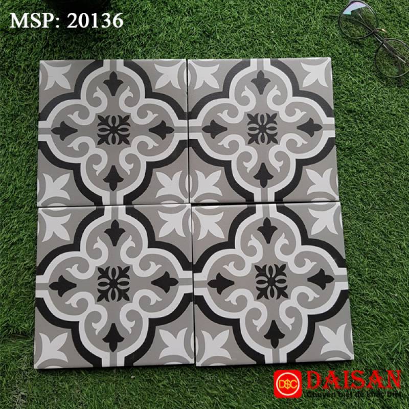 Gạch bông men vuông nhập khẩu kích thước 200*200mm 20136