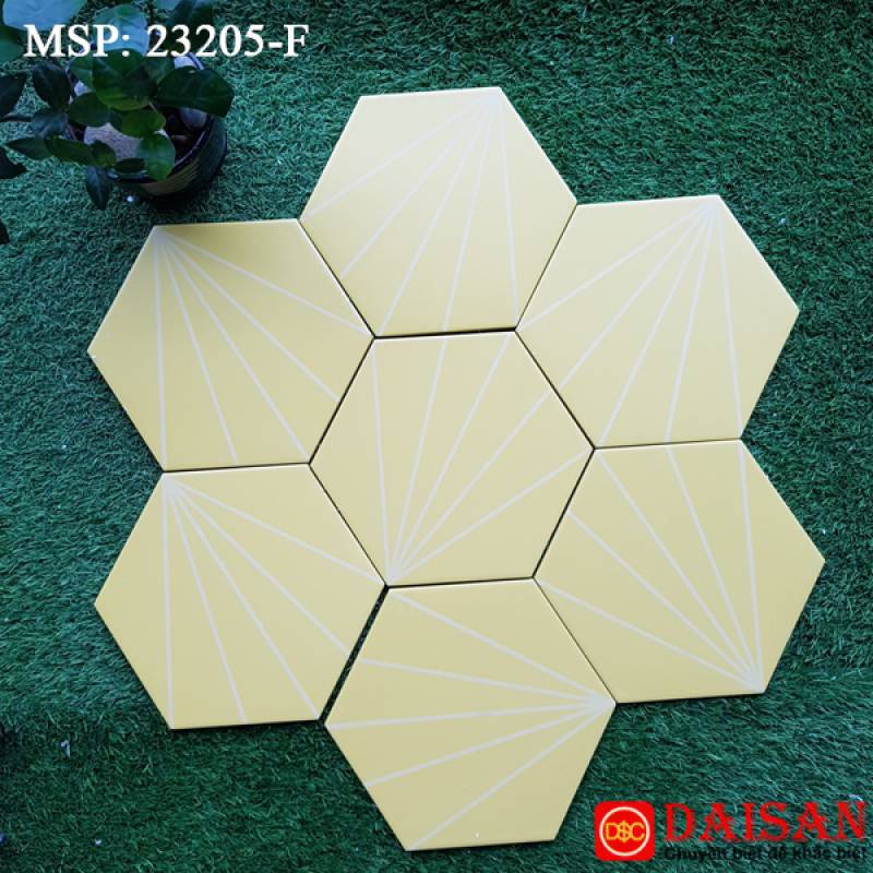 Gạch bông men lục giác nhập khẩu kích thước 200*230mm 23205-F