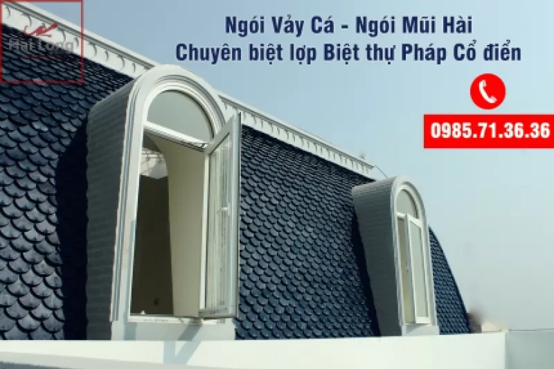 Ngói lợp biệt thự Pháp cổ Men ánh thép