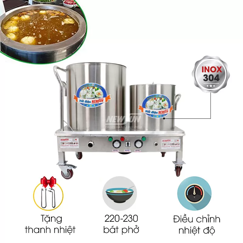 Bộ nồi nấu phở đôi 30-100L