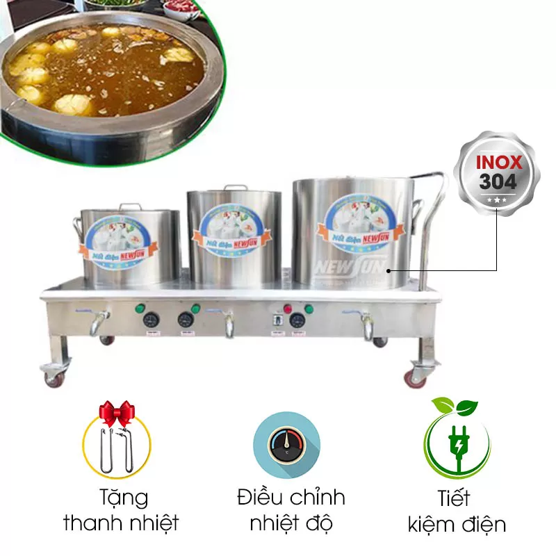 Bộ 3 nồi nấu phở chung bệ NEWSUN Chính Hãng & Giá Tốt Nhất