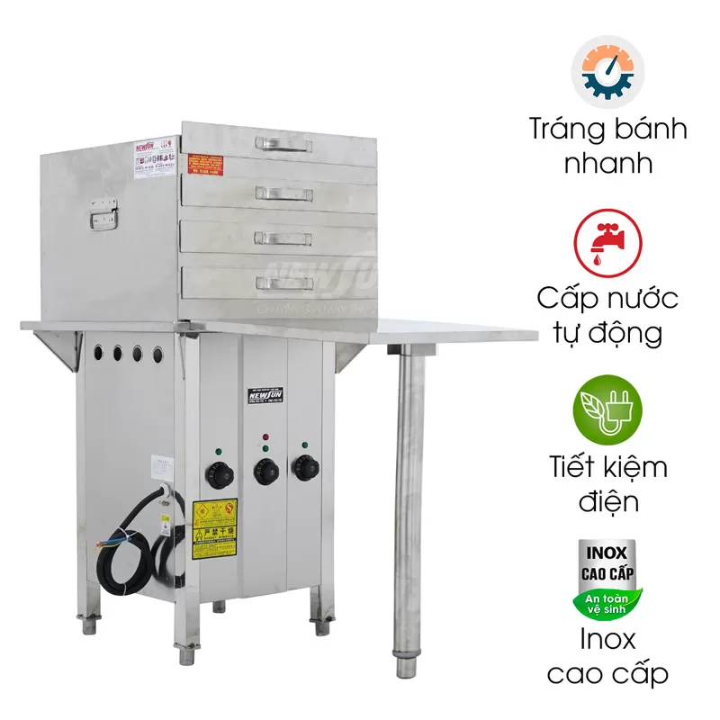 Máy tráng bánh cuốn bằng khay dùng điện (40x45)cm NEWSUN