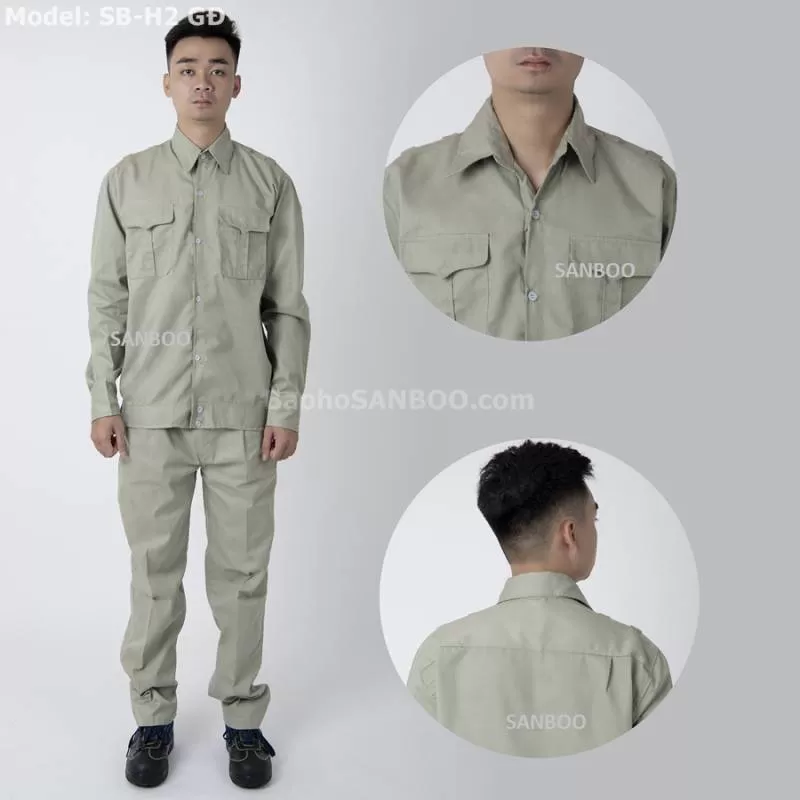 Quần áo bảo hộ Kaki – Màu ghi đậm – SB H2 GĐ