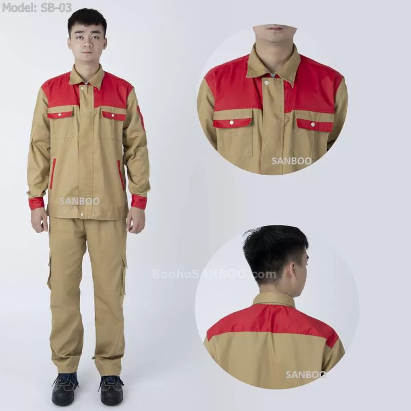Quần áo bảo hộ túi hộp – Phối màu – SB03 