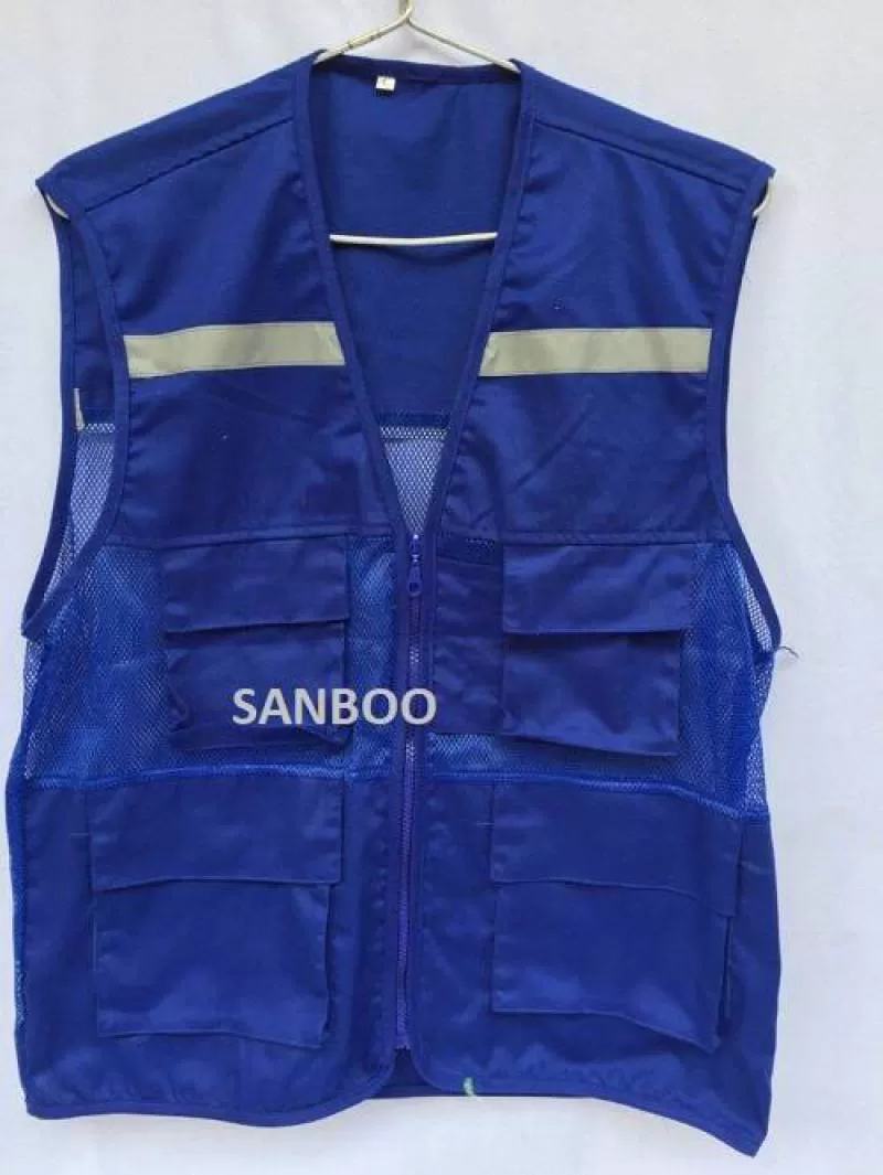 Áo gile bảo hộ – Màu xanh công nhân 