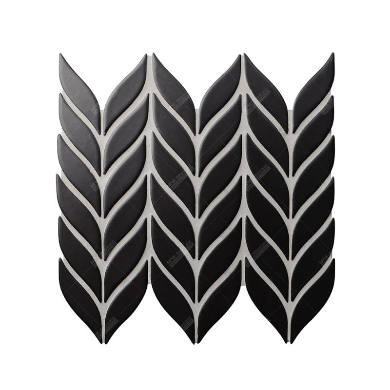 Gạch mosaic gốm rạn đen bóng MM-Mosaic 86*23*8mm ZGF3101