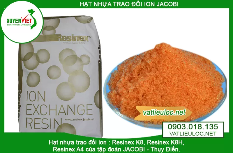 Hạt nhựa trao đổi ion Anion Jacobi Resinex A4 – Vật liệu lọc Xuyên Việt