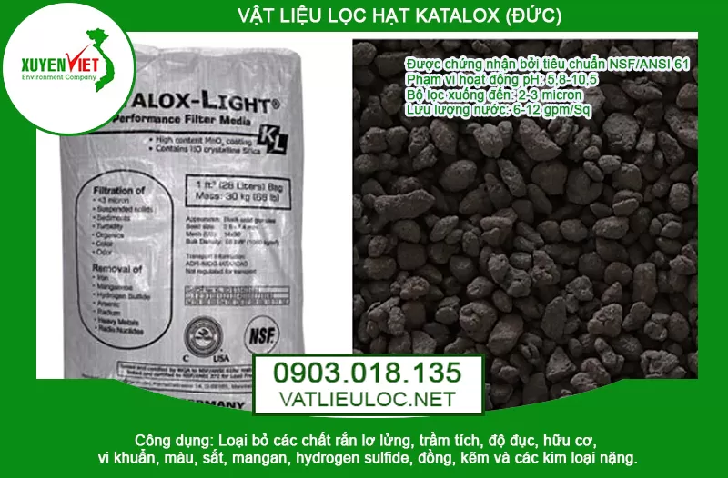 Hạt Katalox (Đức) lọc phèn khử phèn – Vật liệu lọc nước phèn 0903018135