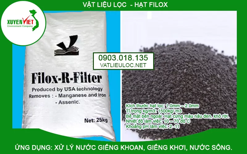Hạt Filox lọc nước phèn, khử sắt – Vật Liệu Lọc Xuyên Việt 0903018135