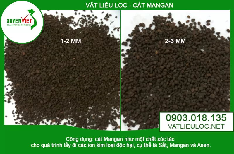 Cát mangan lọc nước phèn| Cát Mangan khử sắt chất lượng – Vật liệu lọc