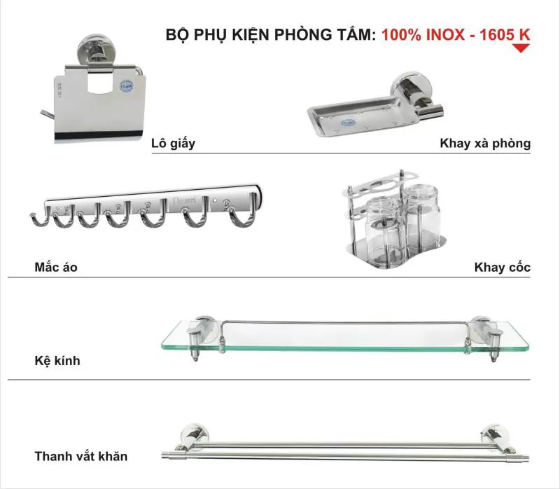 Bộ Pk nhà tắm cao cấp NH1605-K 