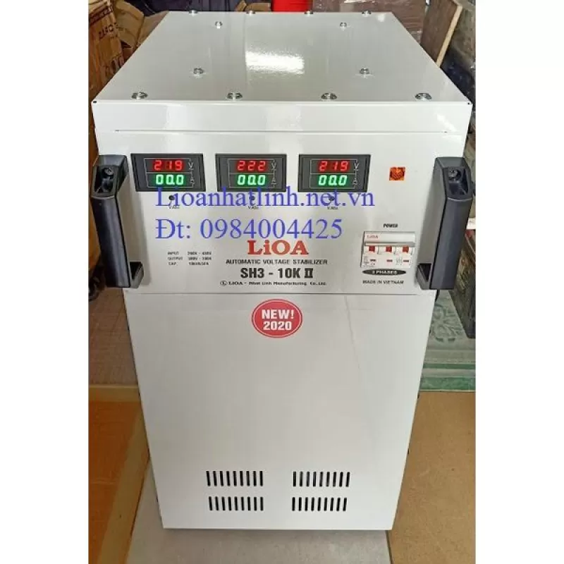 ỔN ÁP LIOA 10KVA 3 PHA SH3 - 10K II ĐỜI MỚI NHẤT 2022 - 2023 DÂY ĐỒNG 100 