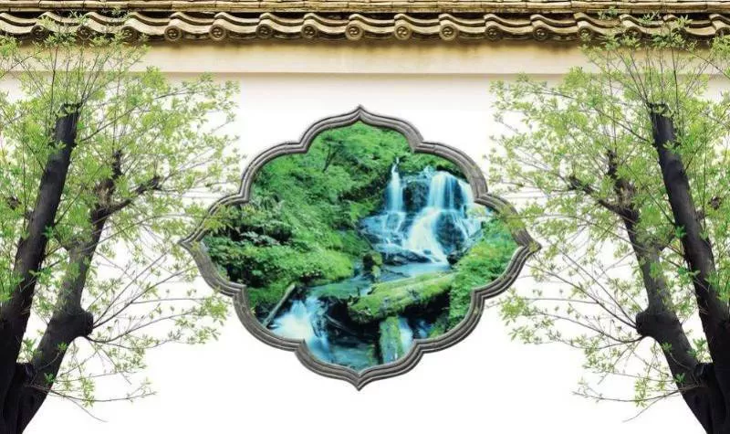 Tranh dán tường cửa sổ 3D bức tường Trung Hoa