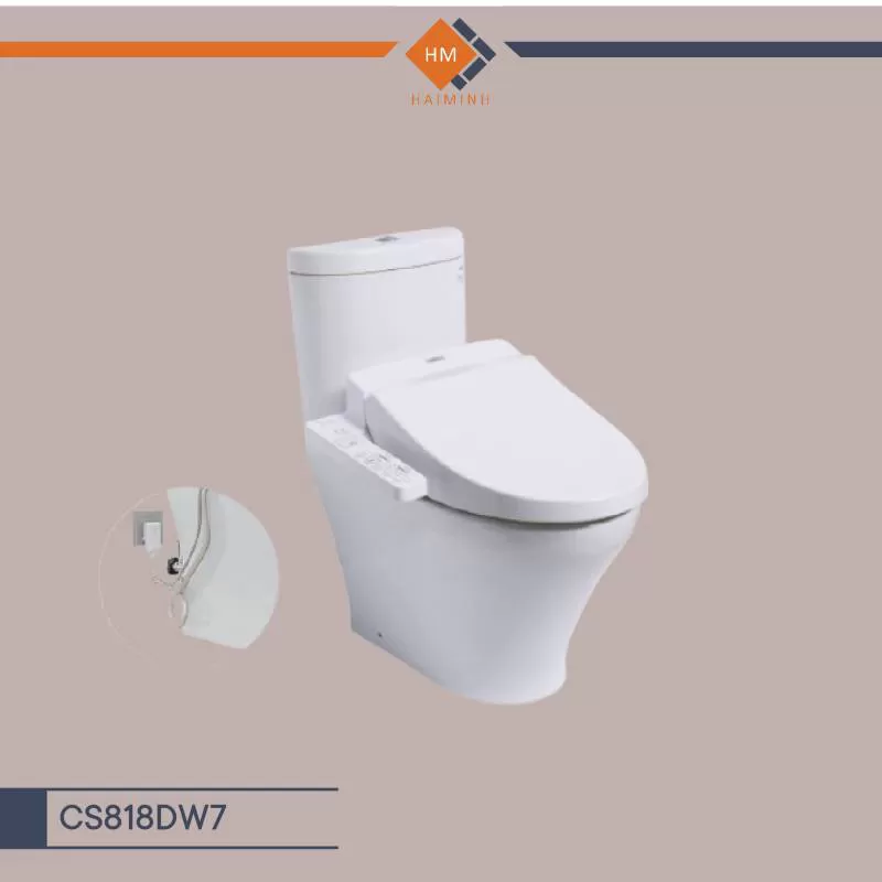 Bàn cầu hai khối kèm nắp rửa điện tử WASHLET - CS818DW7