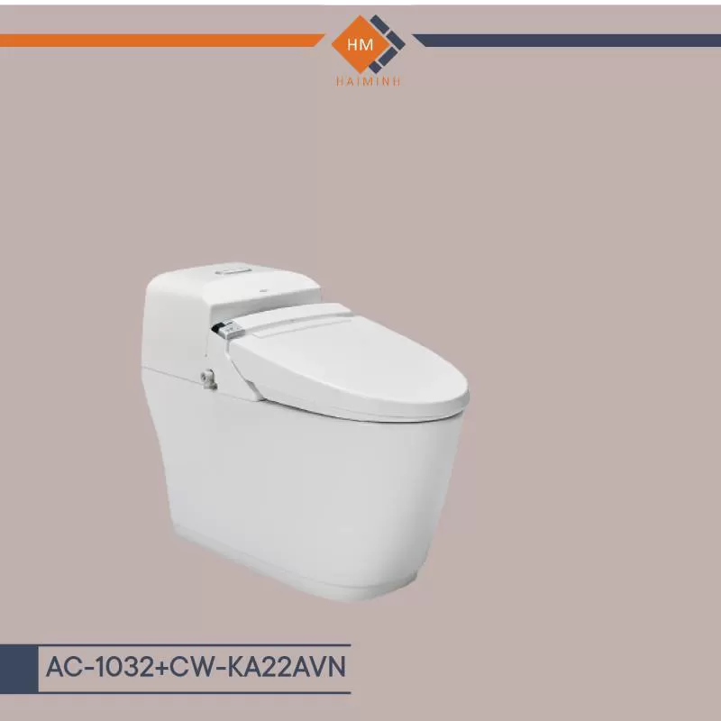Bàn cầu 1 khối kết hợp nắp rửa điện tử - AC-1032+CW-KA22AVN