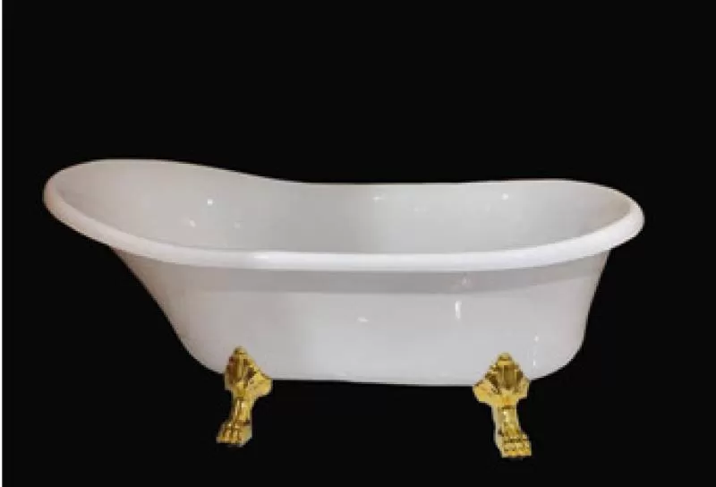 Golden Clawfoot Seamless Freestanding Acrylic Bathtub