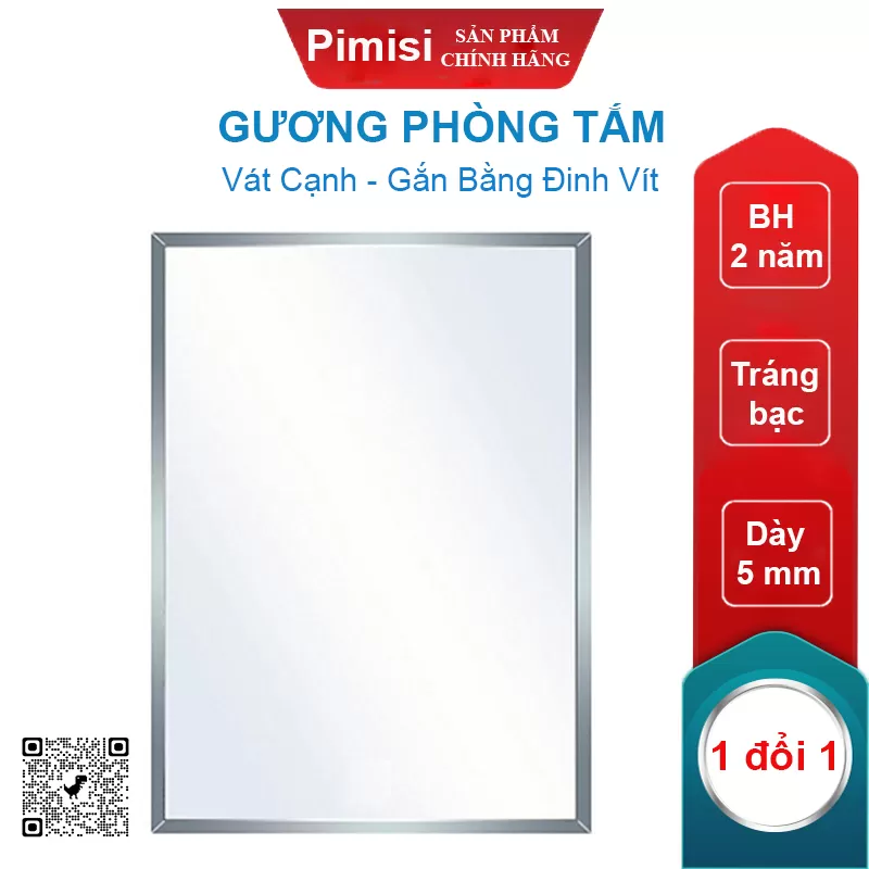 Gương phòng tắm treo tường Pimisi PG-135V chữ nhật