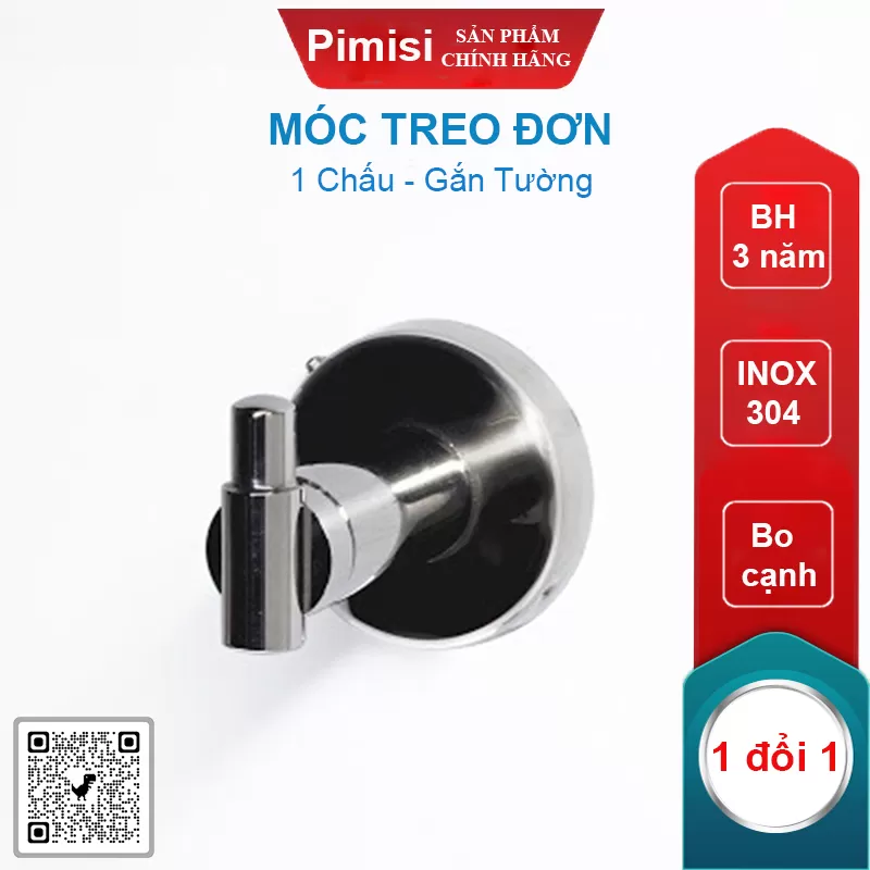 Móc treo đơn inox 304 Pimisi PR-045 gắn tường