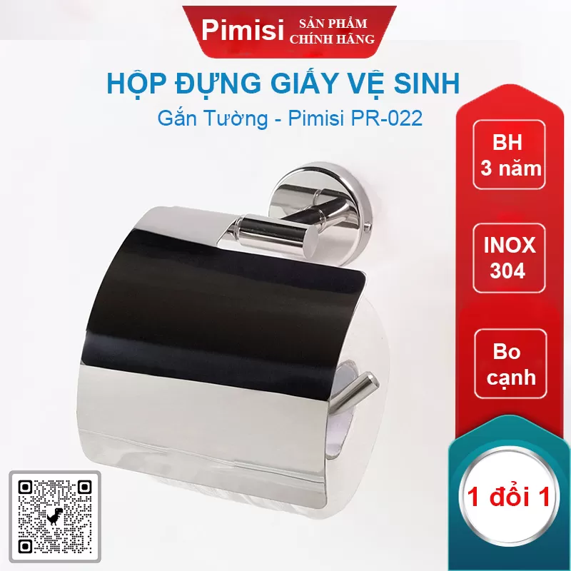 Hộp đựng giấy vệ sinh inox 304 Pimisi PR-022 gắn tường